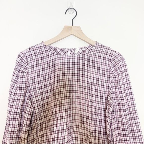 NEW Treasure & Bond Pink Hush Wicklow Plaid Check 3/4 Sleeve Top XS - Picture 4 of 11